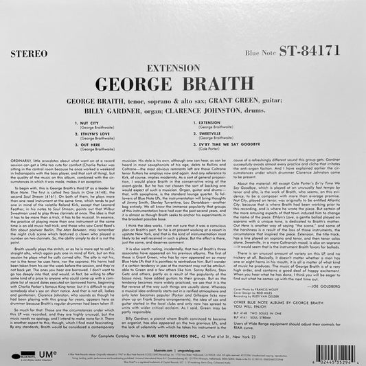 BRAITH, GEORGE / EXTENSION [CLASSIC VINYL SERIES] – 180 GRAM LP